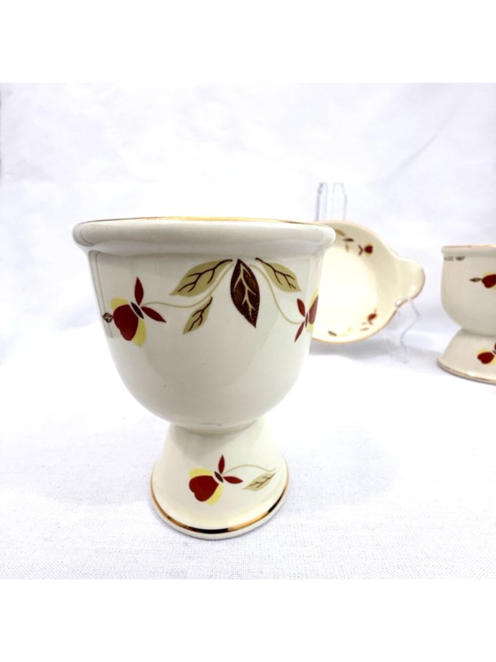 Hall NALCC Autumn Leaf 1997 Double egg cups & 2015 Shirred egg plate appears unu - Picture 2 of 16